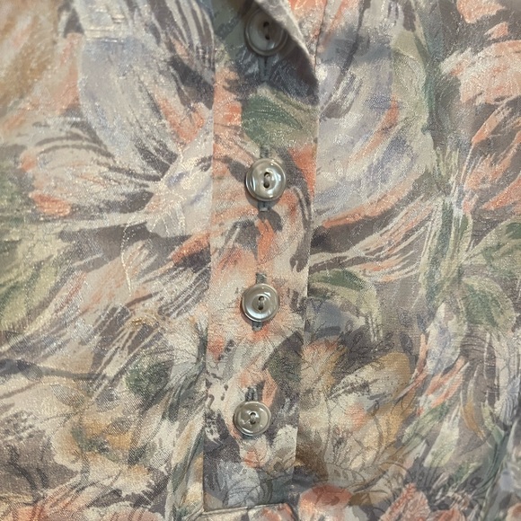 Vintage Silky Texture 3/4 Sleeve Blouse Size XL - Picture 4 of 7